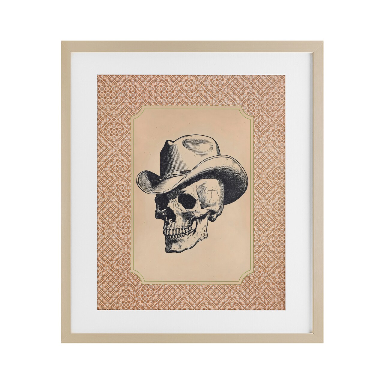 Stupell Industries Vintage Cowboy Skull Framed Print Under Glass, design by Arlington Prints